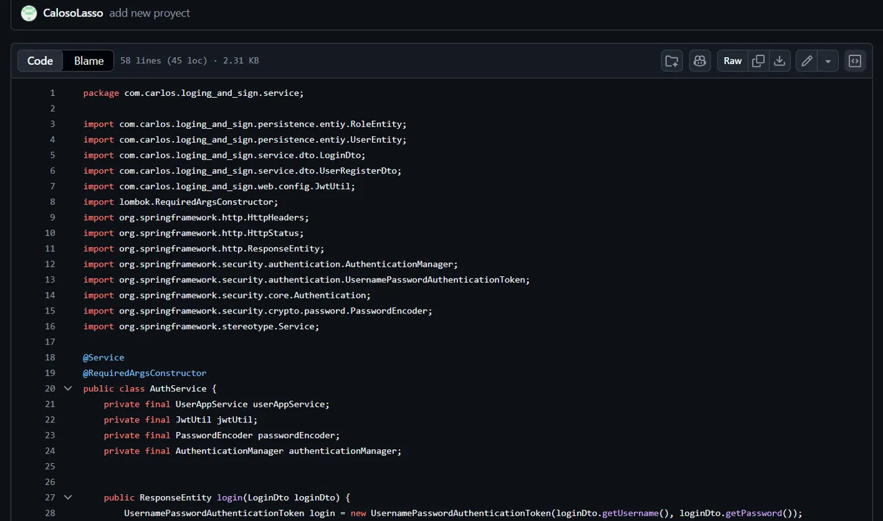 Captura del proyecto Login y Signup